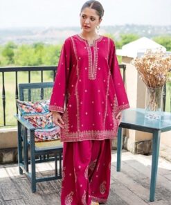 Chic Grey Unstitched Sapphire Winter Dhanak 2PC Embroidered Suit with matching trouser and shirt by Jalwa Store