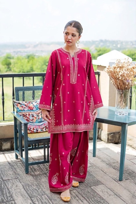 Chic Grey Unstitched Sapphire Winter Dhanak 2PC Embroidered Suit with matching trouser and shirt by Jalwa Store