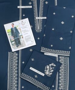 High-Quality Plum 2PC Embroidered Sapphire Winter Dhanak Dress with premium winter insulation by Jalwa Store 