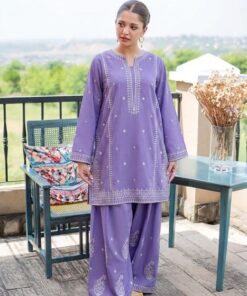 Chic Teal Sapphire Dhanak 2-Piece Embroidered Winter Collection featuring traditional Pakistani motifs at Jalwa Store