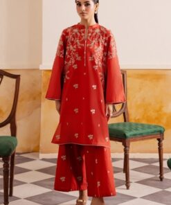 Luxurious Mustard 2PC Embroidered Sapphire Winter Dhanak Dress with matching trouser and shirt by Jalwa Store