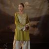 Luxurious Mustard 2PC Embroidered Sapphire Winter Dhanak Dress with matching trouser and shirt by Jalwa Store 