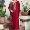 Front shirt and printed daman of Republic by womenswears SK-688 winter dhanak unstitched 3 piece winter suit at Jalwa Store