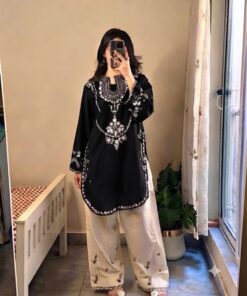 Beautiful Teal Sapphire Winter Dhanak 2PC Embroidered Suit with premium winter insulation from Jalwa Store Winter Collection
