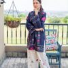 Stylish Navy Pakistani Sapphire Winter Dhanak 2PC Embroidered Wear for cozy winter styling - Jalwa Store Exclusive