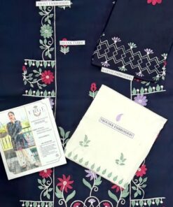 Cozy Emerald 2PC Embroidered Sapphire Winter Dhanak Dress with floral embroidered details - Jalwa Store New Arrivals 