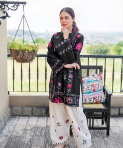 Beautiful Rust Unstitched Sapphire Winter Dhanak 2PC Embroidered Suit with premium winter insulation - Jalwa Store Exclusive