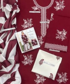 Front full view of Zara Shahjahan SK-686 winter dhanak unstitched 3 piece winter suit at Jalwa Store