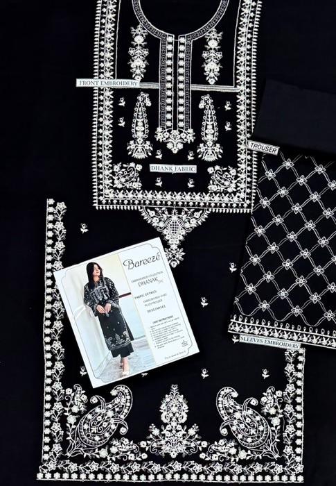 Elegant Brown Pure Dhanak Sapphire Winter 2-Piece Outfit featuring detailed border embroidery by Jalwa Store