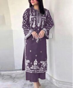 Stylish Burgundy Unstitched Sapphire Winter Dhanak 2PC Embroidered Suit featuring detailed border embroidery - Jalwa Store Exclusive