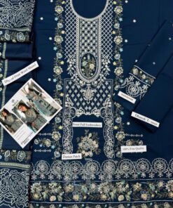 Front shirt and printed daman of Jazmin SK-673 winter dhanak unstitched 3 piece winter suit at Jalwa Store