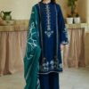Coordinated dupatta drape and hem embroidery of Hussain Rehar SK-680 winter dhanak Pakistani ladies collection
