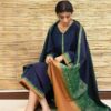 Fine needlework and resham daman patch of Asim Jofa SK-681 winter dhanak Pakistani ladies collection