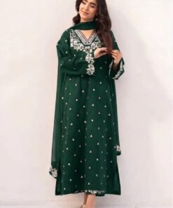 Matching woven winter shawl and trouser fabric of Afsanah SK-668 winter dhanak Pakistani ladies collection