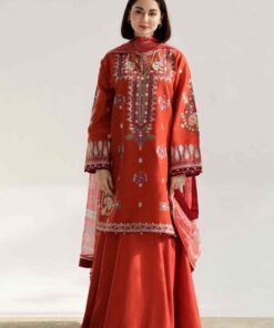 Front shirt and printed daman of Laam SK-219 winter dhanak unstitched 3 piece winter suit at Jalwa Store