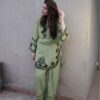 Authentic Mustard Pakistani Sapphire Winter Dhanak 2PC Embroidered Wear featuring detailed border embroidery by Jalwa Store 