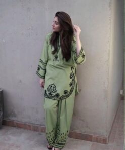 Authentic Mustard Pakistani Sapphire Winter Dhanak 2PC Embroidered Wear featuring detailed border embroidery by Jalwa Store