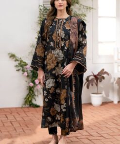 Rust Chunri Print Women Khaddar Ladies Suit for Winter Season in Pakistan