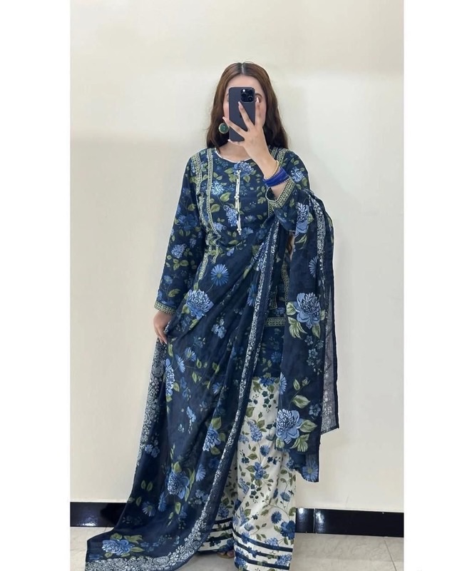 Indigo Desi Style Women Khaddar Ladies Suit for Winter Season in Pakistan