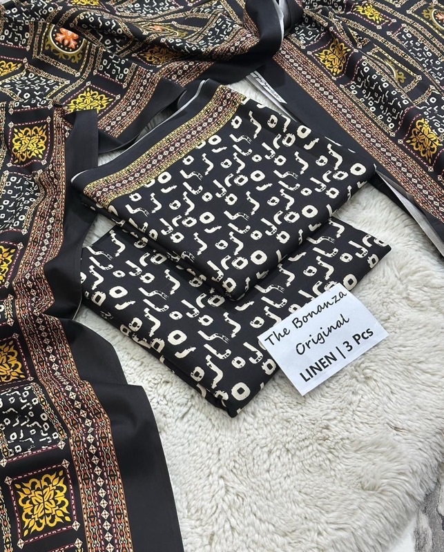 Ruby Block Print Style Women Warm Winter Fabric 3 PC Unstitched for Winter Season in Pakistan