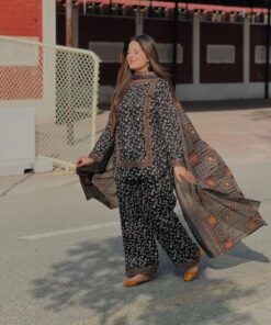 Mint Chunri Print Women Khaddar 3 PC Unstitched for Winter Season in Pakistan