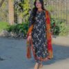 Turquoise Chunri Print Women Karandi Kameez Shalwar Dupatta Set for Winter Season in Pakistan