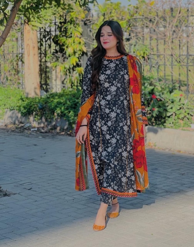 Turquoise Chunri Print Women Karandi Kameez Shalwar Dupatta Set for Winter Season in Pakistan