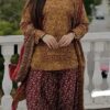 Red Multani Style Women Khaddar Winter Dress for Winter in Pakistan