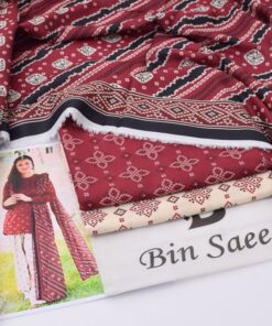Black Classic Pattern Women Khaddar Unstitched Suit for Winter in Pakistan