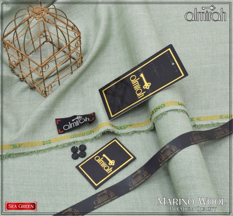 Almira unstitched winter suit with designer buttons on sale in Pakistan