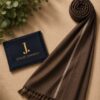 J. premium wool shawl draped over winter wash and wear suit