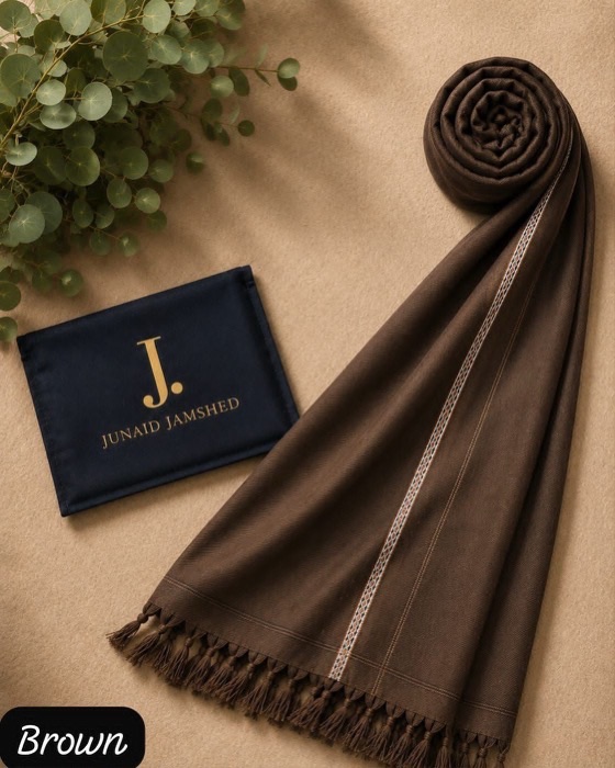 J. premium wool shawl draped over winter wash and wear suit