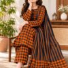 Red Traditional Print Women Linen 3 Piece Suit for Winter in Pakistan