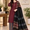 Olive Classic Pattern Women Linen Kameez Shalwar Dupatta for Winter in Pakistan