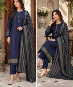 Red Printed Women Winter Fabric 3 Piece Suit for Winter in Pakistan