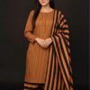 Purple Geometric Print Women Khaddar Unstitched Suit for Winter in Pakistan