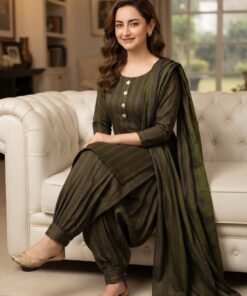Mustard Multani Style Women Dhanak Kameez Shalwar Dupatta for Winter in Pakistan