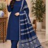 Red Floral Print Women Dhanak Unstitched Suit for Winter in Pakistan