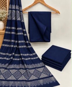 Grey Classic Pattern Women Khaddar Unstitched Suit for Winter in Pakistan