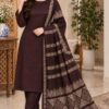 Pink Geometric Print Women Khaddar Kameez Shalwar Dupatta for Winter in Pakistan